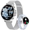 CIVO Smartwatch Donna Chiamate e Whatsapp: Bluetooth Smart Watch Argento Compatibile Android iOS - Contapassi Orologio da Polso Fitness Sport Tracker