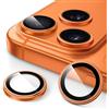 JETech Pellicola Fotocamera per iPhone 17 Pro 6,3 Pollici e iPhone 17 Pro Max 6,9 Pollici, Vetro Temperato 9H con Cover Anello Individuale in Metallo, Trasparente HD, 1 Set (Arancione)