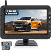 CAMECHO WIRELESS Visione Notturna Retrocamera Auto, 4.3 Pollici IPS Telecamera Posteriore con IP68, Aiuto alla retromarcia, Installazione Consigliata per Camper Camion Furgone Caravana 12V