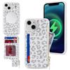 SailorTech Custodia per iPhone 14 Plus Custodia in Pelle con porta carte di credito mag safe, iPhone 14 Plus Custodia con slot per carte di credito Portafoglio Zipper per donna-Leopardo Bianco