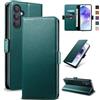 Yunubeyii Cover Libro per Samsung Galaxy A55 5G - [Blocco RFID] Luxury PU Leather Portafoglio Card Holder Magnetic Phone Custodia con Kickstand, Cover Protettiva Antiurto, Verde