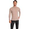 WOSICA Men's 100% Extrafine Merino Wool Long Sleeve Mock Neck Jumper (Navy L)