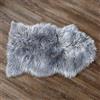 DQMEN Faux pelliccia di agnello di pecora tappeto,Pelliccia sintetica Tappeto vello di pecora (Grigio, 50 X 80 cm)