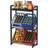 Lifewit Porta per Bottiglie, 32x70x117,3 cm Scaffale per Bottiglie in Metallo per la Cucina, Mobile da Cucina per Bevande Birra Caffè Bustine di Succo di Frutta Latte, Portata 240 kg, Nero