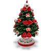 CERAMICHE CALTAGIRONE Albero di Natale in Ceramica Fiocchi Rossi H. 27 cm