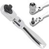 Telituny Mini Chiave a Cricchetto da 1/4 di Pollice, Chiave a Bussola a Cricchetto 2 in 1 da 72 Denti Cricchetto a Testa Flessibile Reversibile, Chiave Dinamometrica a Sgancio Rapido
