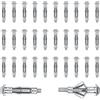 BEASAFY Set di 30 tasselli per cavità M8 x 52 mm, tasselli in metallo zincato, tasselli di espansione con vite, tasselli per cavità in metallo, scanalature di espansione per fissaggio in cartongesso