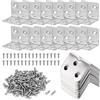 Fyrdm 50 Pezzi 23 x 23mm Connettore Squadrettas Giunziones, Squadretta di Giunzione Angolare, Squadrette Angolari, Staffa Angolare a 90 Gradi, Angolo Forato con Viti, per Porte, Finestre e Armadi