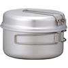 Snow Peak Set da cucina personale in alluminio, leggero set da campeggio in lega di alluminio include due pentole e padelle/coperchi, impilabile e pieghevole con custodia in rete per il campeggio e