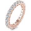 JewelryPalace Anello Eterno Donna Argento Con Cubica Zirconia, Anelli Impilabili 925 Con Pietre a Taglio Rotondo, Fede Nuziale in Oro Rosa Set Gioielli 9.5