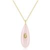 COAI Collana da Donna con Ciondolo Goccia di Pietre Dure con Zirconia Gialla, Collana Pietre Naturali da Donna Catena Acciaio Inox Placcato Oro 18K, Lapislazzuli, Amazzonite, Ametista, Quarzo Rosa