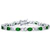 Bling Jewelry Bracciale da tennis con nodo d'amore romantico simbolo di infinito milgrain con zirconi cubici AAA ovali CZ simulati smeraldo verde da 9CT per donne placcato argento