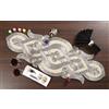 Light & Pro Glitz Farmhouse - Runner da tavola con perline, design ad arco, 31 x 91 cm, argento avorio