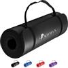 ROMIX Tappetino Yoga Antiscivolo, 10mm Extra-Spessa Yoga Mat, Schiuma di Memoria Stuoia di Fitness Esercizio per Uomini Donne, Casa, Professionale Palestra Allenamento Meditazione Pilates (Nero)