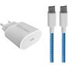 Caricatore rapido (20W) & cavo Intrecciato (USB-C) | bianco/blu