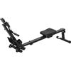 SPORTNOW Vogatore Pieghevole con Monitor LCD e Sedile Imbottito, Resistenza a Elastico, Capacità 150 kg | Aosom Italy