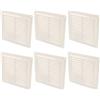 Amig - Set di 6 griglie di ventilazione quadrate in plastica con zanzariera - Per cucina e bagno - 170x170 mm - Bianco