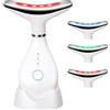 AOGOE Massaggiatore Viso Lifting Elettrico Antirugh, Face Massager con 3 LED, 45°C EMS Massaggio Viso, 3 Modalità Dispositivo di Bellezza, Vibrazione Gua Sha per Massaggio Rassodante Viso e Collo
