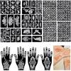 RIVIEVAL Kit stencil per tatuaggi temporanei, 14 fogli di modelli per arte del corpo per donne, ragazze, adolescenti e bambini(B)