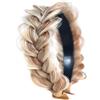TOECWEGR Fascia per capelli intrecciata Messy Wide 2 Strands Fluffy Braids Wig with Tooth Women Headband Band