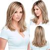 HAIRCUBE Parrucche Bionde Lunghe Lisce per Donna Futura Capelli Sintetici Parrucca con Radici Scure Texture e Setosa