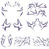 Darryy 8 tatuaggi temporanei, tatuaggi per Kpop, adesivi per tatuaggi cosplay, pellicola impermeabile e adesivi danza anime, segni fantasia per cosplay (Viola: 8 fogli)