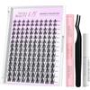 VEYESBEAUTY Ciglia Finte Kit Laminazione Ciglia Kit Newbie's Five-Second Extension Ciglia Finte Ciuffetti Kit Lash Extension Kit Con Bond e Dispositivo Di Rimozione (Camellia kit, 8-18mm)