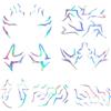 Darryy 8 tatuaggi temporanei, tatuaggi per Kpop, adesivi per tatuaggi cosplay, pellicola impermeabile e adesivi danza anime, segni fantasia per cosplay (Effetto laser/olografico: 8 fogli)