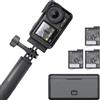 DJI Osmo Action 4 Combo Adventure - Action cam impermeabile 4K/120fps, sensore da 1/1.3 pollici, 10 bit e D-Log M, FOV di 155º ultra ampio, fino a 7,5 ore con 3 batterie extra per i vlog