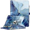 FINTIE Cover per iPad 9,7 pollici, custodia di protezione a 360°, rotazione per 6°, 5°, aria 2, aria, custodia per sonno/sveglia automatica, marmo oceano