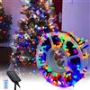 GHONLZIN Luci di Natale Solari, 27M 200LEDs Catena Luminosa Esterno Impermeabili con 8 Modalità, Striscia Luminosa Portatile e Ripiegabile per Decor da Appendere All'albero di Natale Feste Giardino Veranda