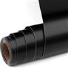 UIOK Vinile Adesivo 12 x 15ft Vinil Permanente Adesivo per Plotter da Taglio, Matte Nero Vinile Rotolo Pellicola in Vinil Plotter per Regali Fai Da Te (Nero)