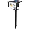 btfarm Lampada Solare da Esterno con Rilevatore di Movimento, 6500K Luce Esterna Potente, 3 Modalità Faretto Solare IP65 Impermeabile Illuminazione, Proiettore Solare per Giardino Sentieri Bianco