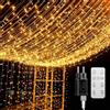 BESCOST Tenda Luminosa 6Mx3M 600 LED Luci Natale Esterno 8 modalità, 4 livelli di Luminosità 3 Timer Tenda Luci Esterno per Natale, Giardino e Matrimonio IP44 Impermeabile