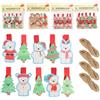 Lynqvor 40 Pezzi Natale Addobbi Accessori Wooden Peg Mollette in Legno, mini clip con 10+ motivi festivi diversi, pinzette per foto, cartoline, regali, calendario dell'Avvento, decorazioni natalizie creative
