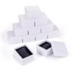 Craftdady 12 scatole regalo in cartone con cuscinetto rettangolare per gioielli, scatole portagioielli per orologi, bracciali, collane, esposizione, colore bianco