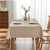 BALCONY & FALCON Tovaglia in beige 140 x 180 cm, antimacchia, con jacquard | Rettangolare, idrorepellente, non stiratura, lavabile, rist., cucina, festa, decorativo, Natale, Capodanno, caffè, giardino