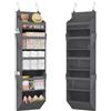 Lifewit Portaoggetti da Appendere con 4 Tasche Laterali e 2 Ganci, Organizer Appendere, Capacità 18 kg (40 lbs), Mensole Porta per Camera da Letto, Bagno, 5 Ripiani, 5 Scomparti, Grigio