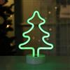 ENUOLI Luce notturna al neon per albero di Natale con base, luce al neon a LED, USB, funzionamento a batteria, lampada al neon per matrimonio, compleanno, decorazione per bambini, amici, regalo (verde