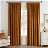 EMEMA - Tenda in velluto con nastro arricciato Brun Doré, tende in velluto decorative, oscuranti, 2 pezzi, tende spesse e pesanti per soggiorno e camera da letto, tende termiche in velluto con nastro