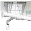 DAKEPOLE Bastone da tenda Bianco Smerigliato 16mm, 71 bis 110 CM Aste per Tende Bianco per Finestra Singtola con Staffe, Regolabile Asta per Tenda per Finestra