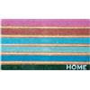 Comart - Zerbino Rio in Cocco con Scritte e Disegni Incisi - 40x70 cm - Tappeto Colorato per Ingresso Esterno e Interno - Asciugapassi Antiscivolo - Regalo Casa Nuova - Scritta Home Righe Multicolor
