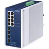 PLANET Switch di rete PLANET IP30 Industrial 8-Port Non gestito Gigabit Ethernet (10/100/1000) Alluminio, Blu [IGS-1000-8T4X]