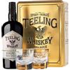 Teeling Small Batch Blended Irish Whiskey 700ml 46% Gift Set Box Metallo con 2 Bicchieri