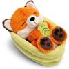 NICI volpe di peluche con foglia 12 cm che dorme in un cestino - arancione - Morbido peluche, carino da coccolare e giocare, per bambini e adulti - 61581