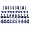 HAXIHA Kit Raccordi Pneumatici 40 Pezzi, Connettore 4mm OD a Pressione per Aria Compressa - 10 Gomiti/10 Rettilinei/10 Divisori/10 Tee Blu