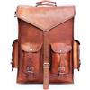 Fatto a mano Borsa in pelle di capra per laptop vintage 11 x 15 x 5 pollici zaino marrone ...