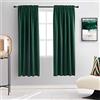DONREN Tende oscuranti per finestre per camera da letto, 160 cm di lunghezza, colore verde smeraldo scuro, termoisolanti, per soggiorno, con tasca per bastone, 2 pannelli
