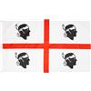 PHENO FLAGS Bandiera della Sardegna - Bandiera sarda 90x150 cm con occhielli in ottone - Bandiera resistente alle intemperie per asta della bandiera - 100% poliestere