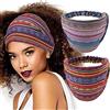 Fashband 2 fasce larghe in stile bohemien con strisce rosse elastiche antiscivolo per donne e ragazze